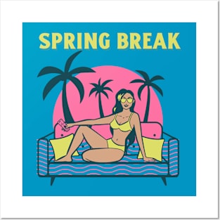 Spring Break pool party Vacation Summer Beach Vibes Posters and Art